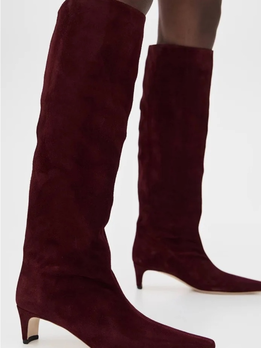 STAUD Wally Suede Boots in Syrah